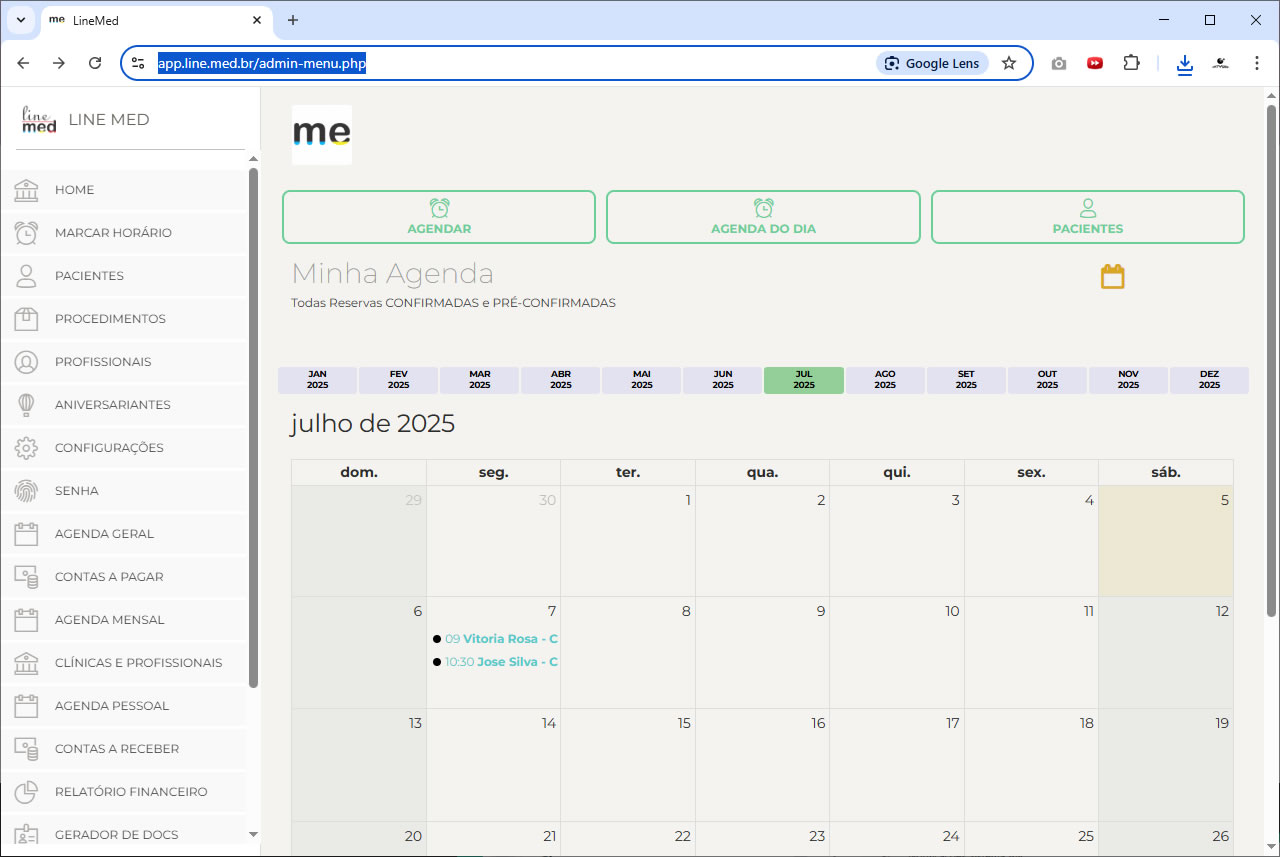 Menu Agenda